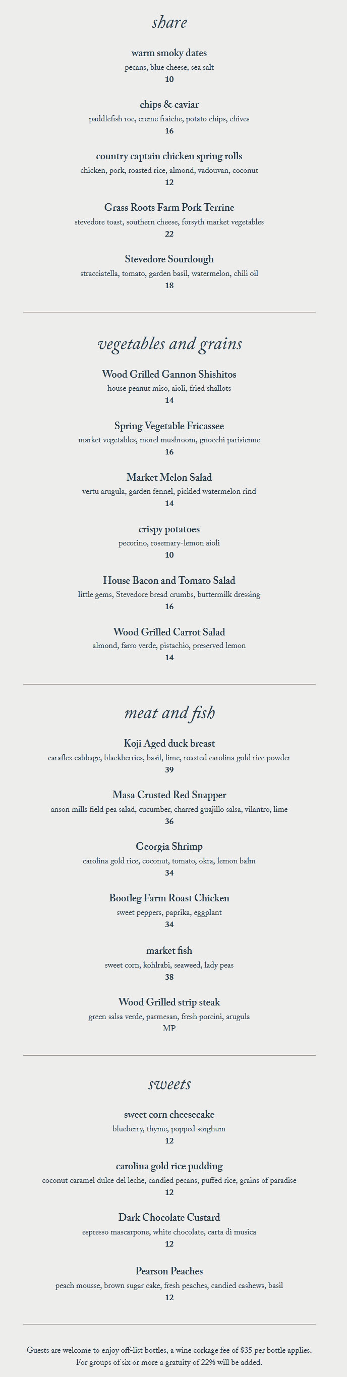 Fleeting Menu