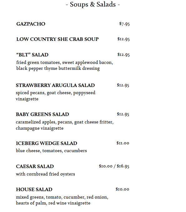 Dinner Menu